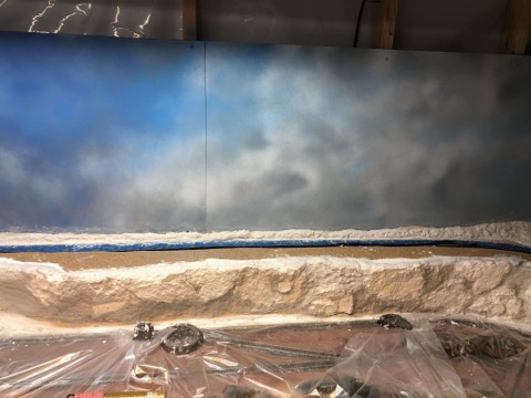 Rock Cliff Plaster Sky Backdrop Wide