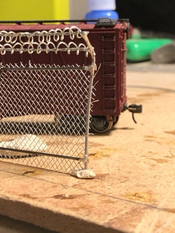 Scratchbuilt Chain Link Fence Closeup