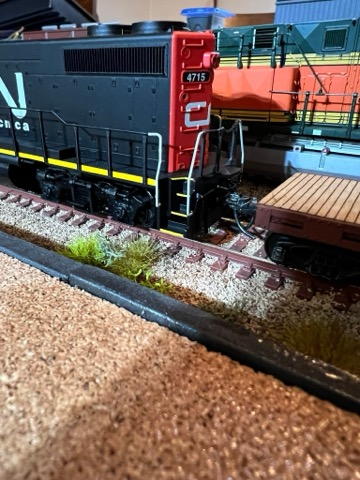 CN 4715 Flatcar Coupled Night