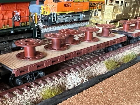Spool Flatcar BNSF 9370 Brass