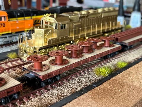 Brass Sd Spool Flatcar BNSF