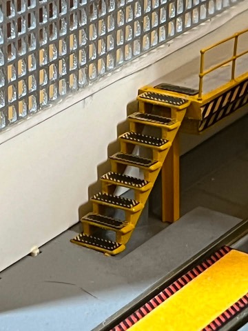 Wall Stairs Striped Platform Above